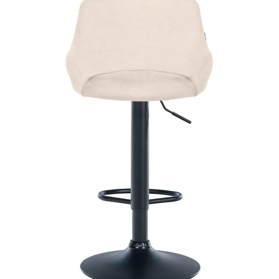 Barkrukken-CLP Barkruk Milet zwart Frame - Stof - creme