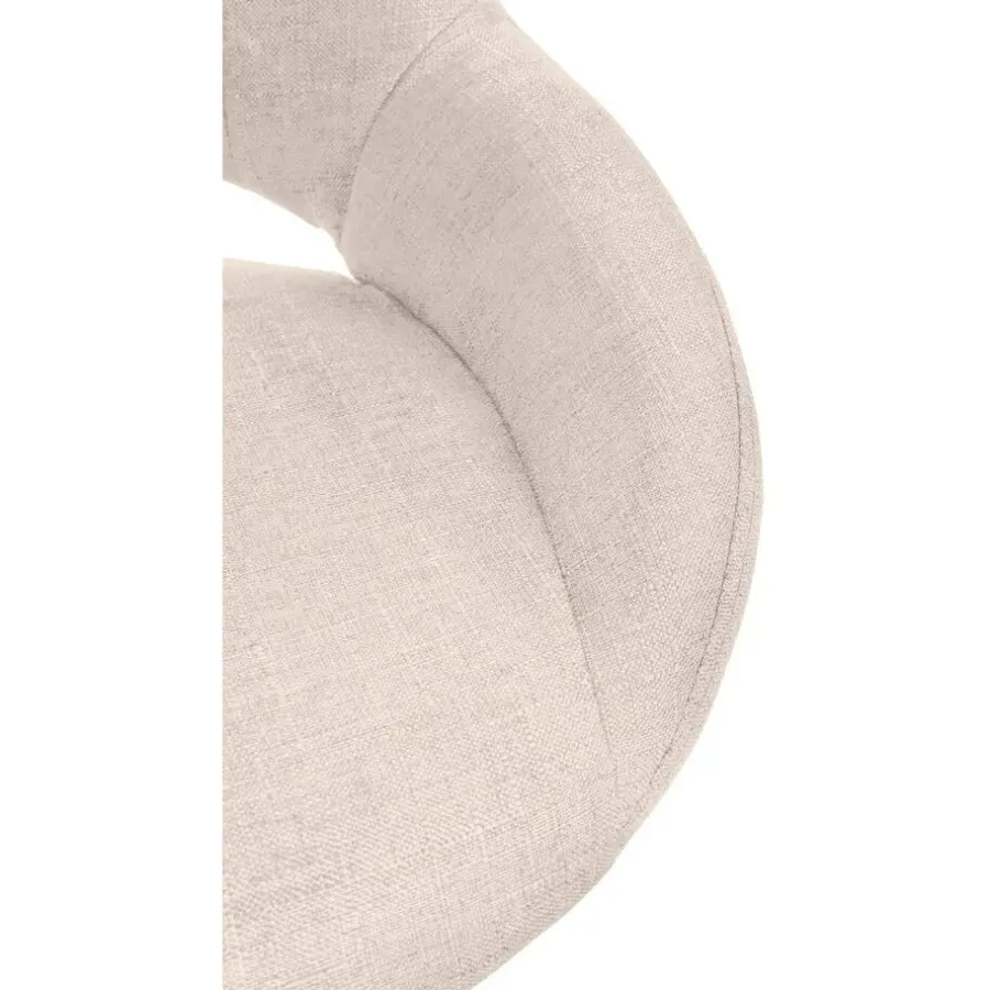 Barkrukken-CLP Barkruk Milet zwart Frame - Stof - creme
