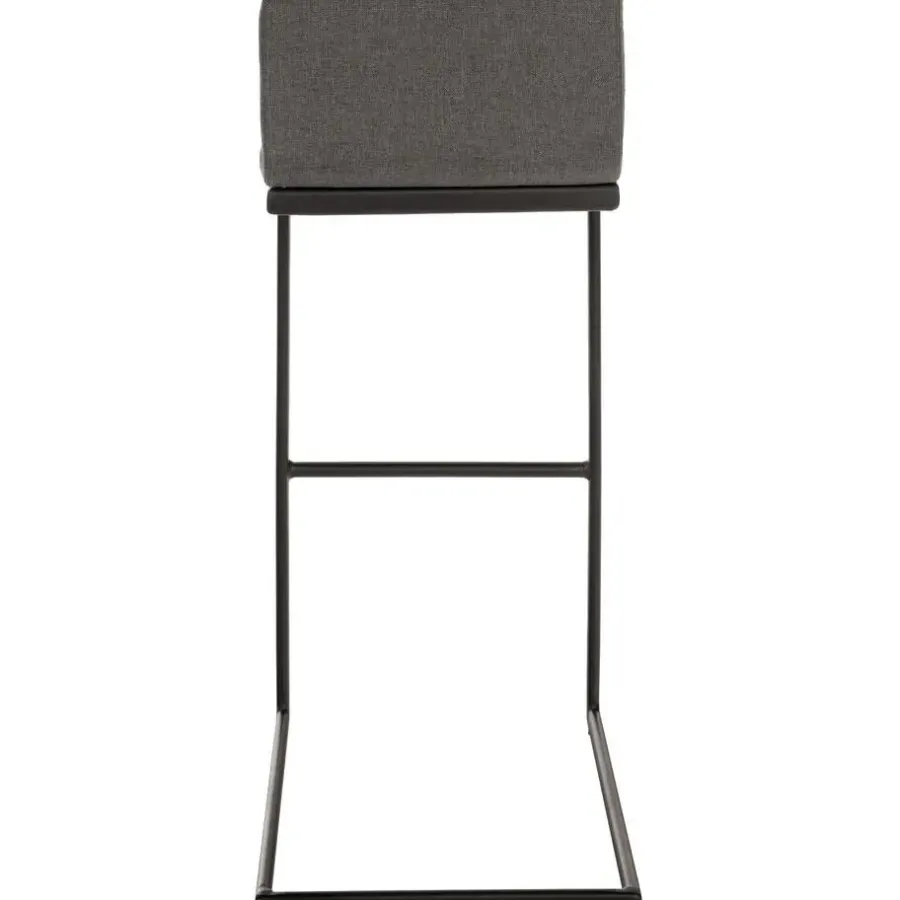 CLP Barkruk Newport zwart Frame - Stof - donkergrijs