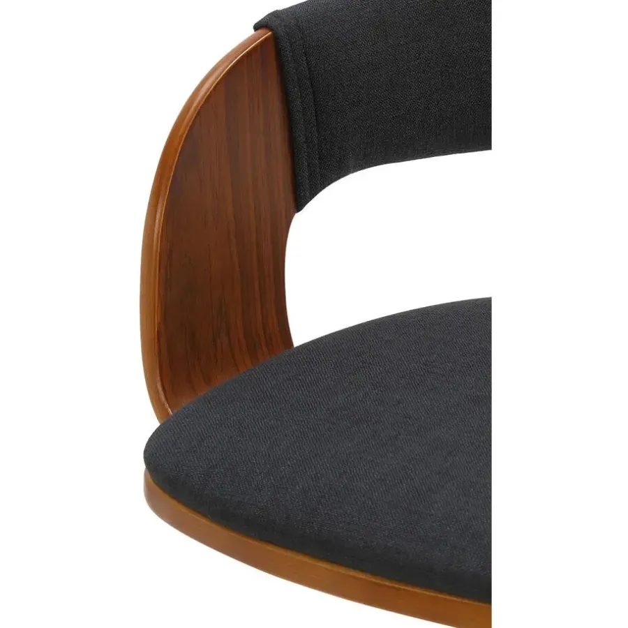 Barkrukken-CLP Barkruk Nilse zwart Frame - Stof - walnoot/zwart