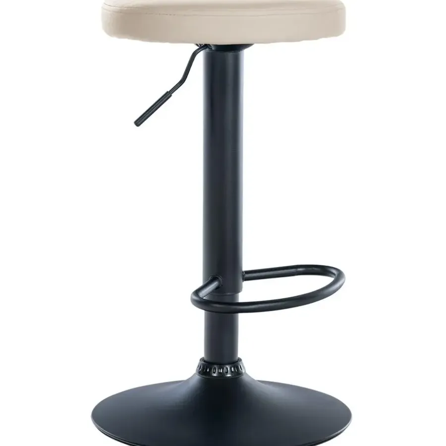 CLP Barkruk Ponte zwart Frame - Kunstleer - creme