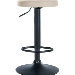CLP Barkruk Ponte zwart Frame - Kunstleer - creme