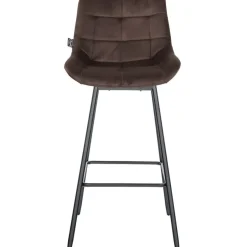 CLP Barkruk Weston zwart Frame - Fluweel - bruin