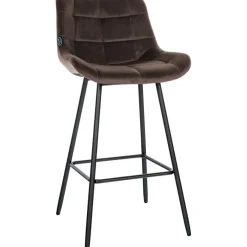 CLP Barkruk Weston zwart Frame - Fluweel - bruin