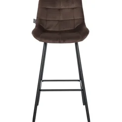 CLP Barkruk Weston zwart Frame - Fluweel - bruin