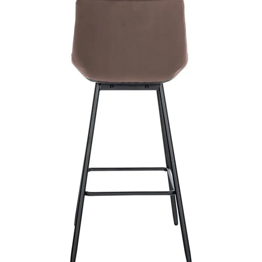 CLP Barkruk Weston zwart Frame - Fluweel - bruin
