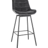 Barkrukken-CLP Barkruk Weston zwart Frame - Fluweel - donkergrijs
