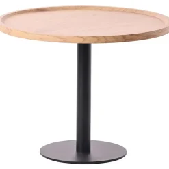 Bijzettafels-CLP Bijzettafel Aspen mat zwart Frame - Hout - natura