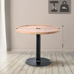 Bijzettafels-CLP Bijzettafel Aspen mat zwart Frame - Hout - natura