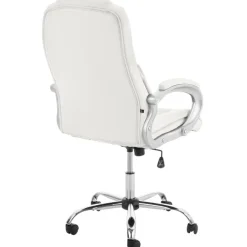 Bureaustoelen|Bureaustoelen-CLP Bureaustoel Apoll XL chroom Frame - Kunstleer - wit