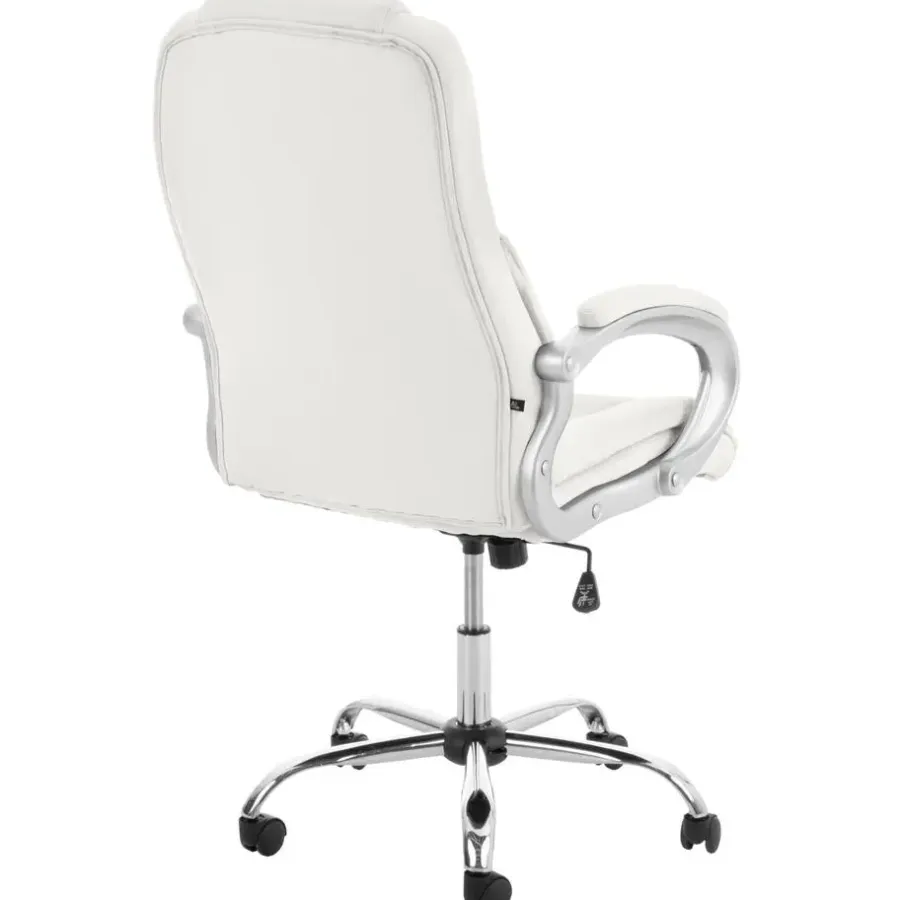 Bureaustoelen|Bureaustoelen-CLP Bureaustoel Apoll XL chroom Frame - Kunstleer - wit