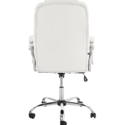 Bureaustoelen|Bureaustoelen-CLP Bureaustoel Apoll XL chroom Frame - Kunstleer - wit