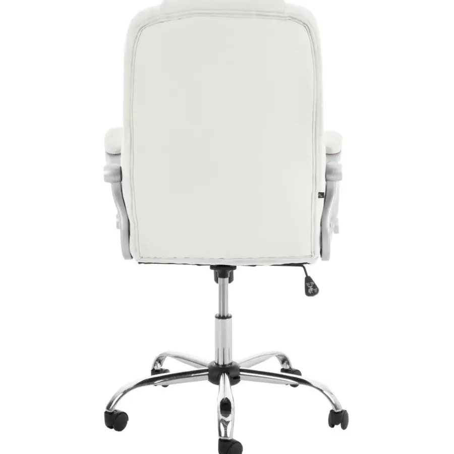Bureaustoelen|Bureaustoelen-CLP Bureaustoel Apoll XL chroom Frame - Kunstleer - wit