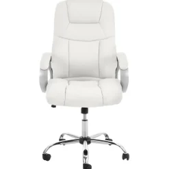 Bureaustoelen|Bureaustoelen-CLP Bureaustoel Apoll XL chroom Frame - Kunstleer - wit