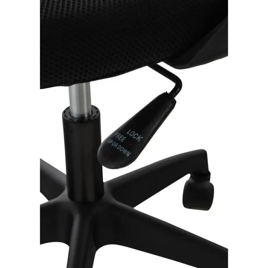 Bureaustoelen|Bureaustoelen-CLP Bureaustoel Auburn zwart Frame - Microfiber - blauw