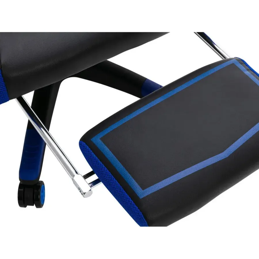 CLP Bureaustoel Clovis zwart Frame - Kunstleer - zwart/blauw