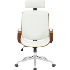 CLP Bureaustoel Dayton walnoot Frame - Kunstleer - walnoot/wit