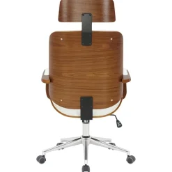 CLP Bureaustoel Dayton walnoot Frame - Kunstleer - walnoot/wit