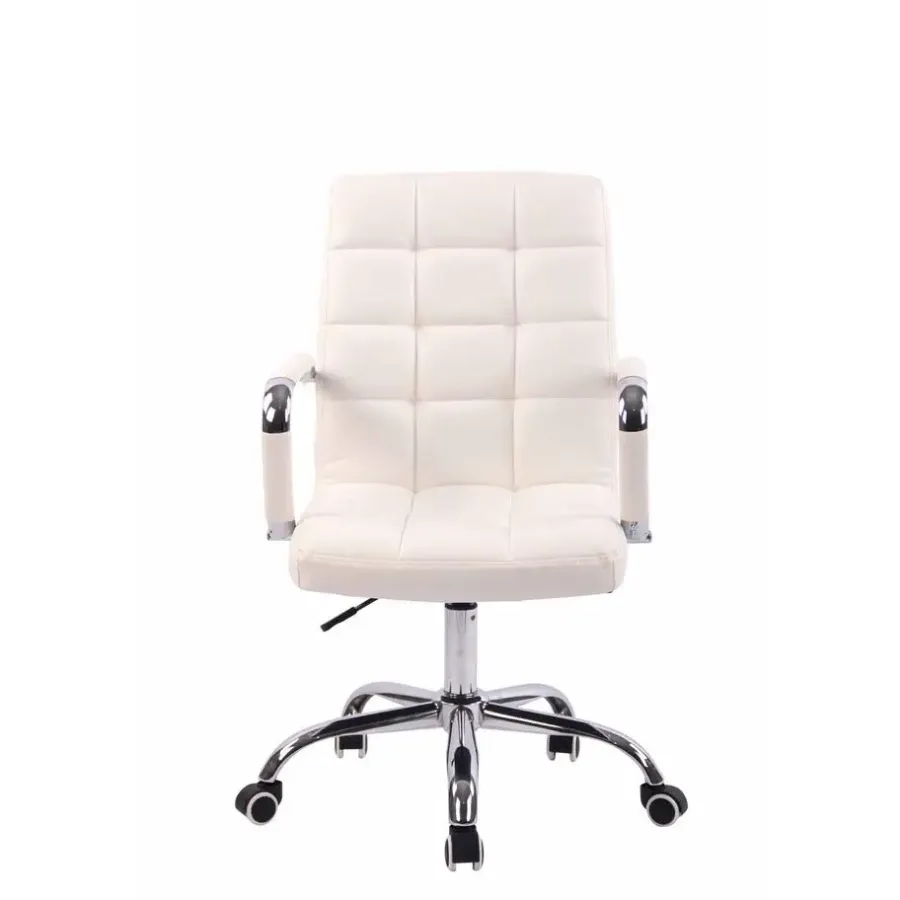 CLP Bureaustoel Deli chroom Frame - Kunstleer - wit