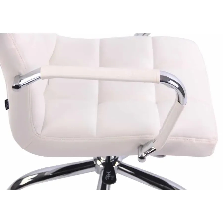 CLP Bureaustoel Deli chroom Frame - Kunstleer - wit
