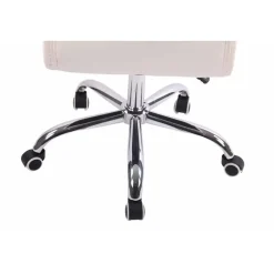 CLP Bureaustoel Deli chroom Frame - Kunstleer - wit