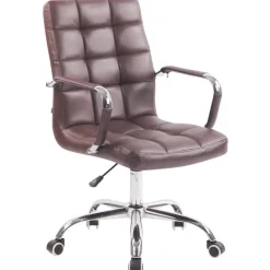 CLP Bureaustoel Deli chroom Frame - Kunstleer - bordeauxrood