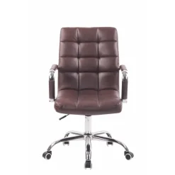 CLP Bureaustoel Deli chroom Frame - Kunstleer - bordeauxrood