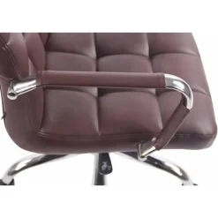 CLP Bureaustoel Deli chroom Frame - Kunstleer - bordeauxrood