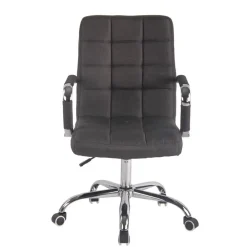 Bureaustoelen|Bureaustoelen-CLP Bureaustoel Deli chroom Frame - Stof - donkergrijs