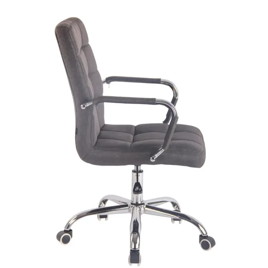 Bureaustoelen|Bureaustoelen-CLP Bureaustoel Deli chroom Frame - Stof - donkergrijs