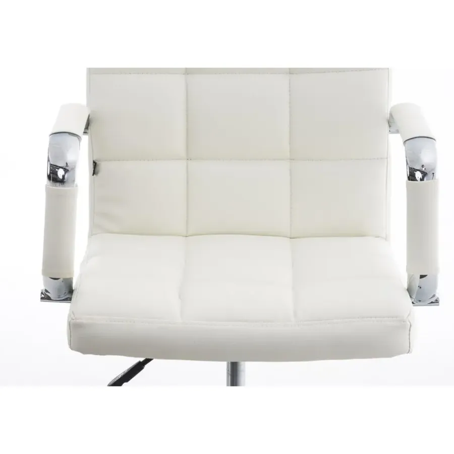Bureaustoelen|Bureaustoelen-CLP Bureaustoel Deli V2 chroom Frame - Kunstleer - wit