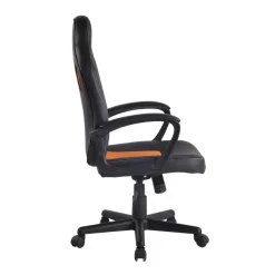 Gamestoelen-CLP Bureaustoel Elbing zwart Frame - Kunstleer - zwart/oranje