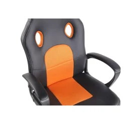 Gamestoelen-CLP Bureaustoel Elbing zwart Frame - Kunstleer - zwart/oranje