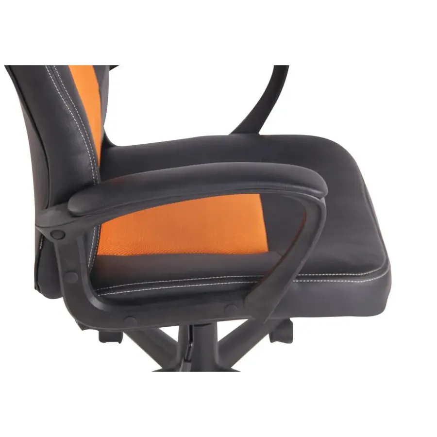 Gamestoelen-CLP Bureaustoel Elbing zwart Frame - Kunstleer - zwart/oranje