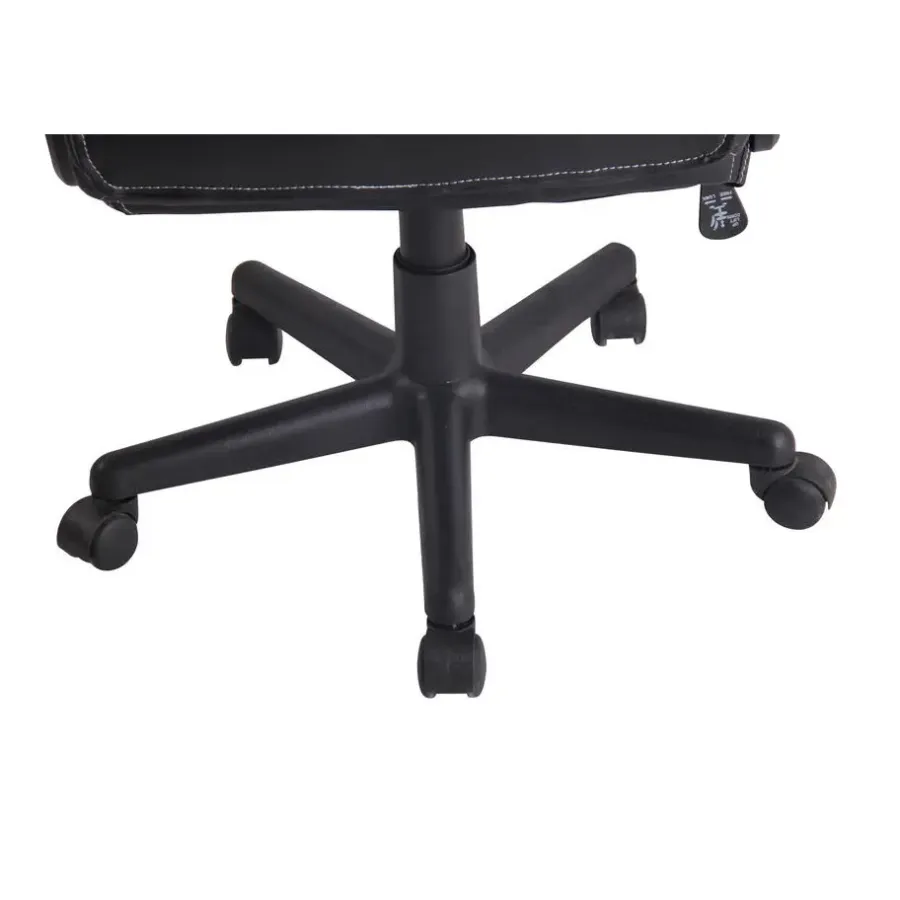 Gamestoelen-CLP Bureaustoel Elbing zwart Frame - Kunstleer - zwart/oranje