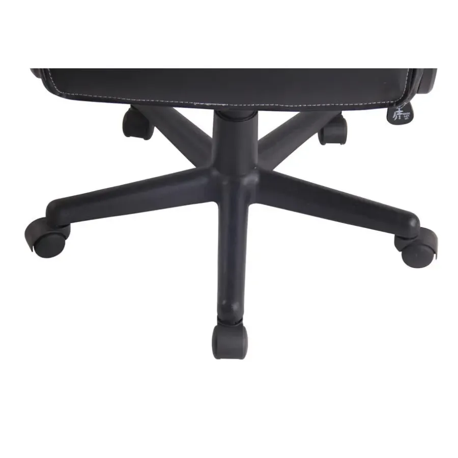 CLP Bureaustoel Elbing zwart Frame - Kunstleer - zwart/blauw