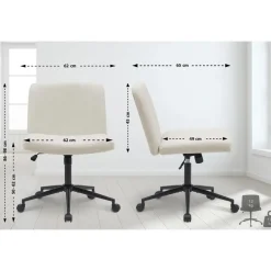 CLP Bureaustoel Kingman zwart Frame - Stof - creme
