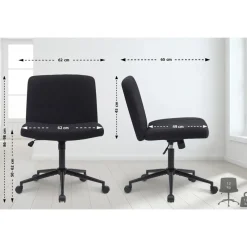 Bureaustoelen|Bureaustoelen-CLP Bureaustoel Kingman zwart Frame - Stof - zwart