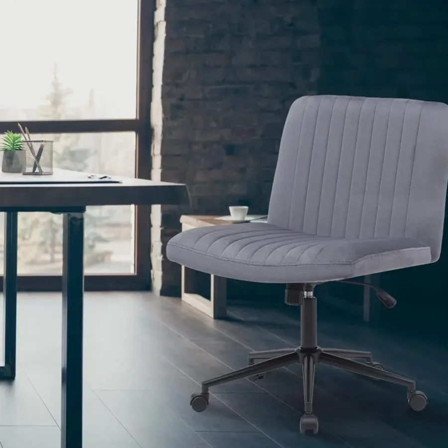 Bureaustoelen|Bureaustoelen-CLP Bureaustoel Kingman zwart Frame - Fluweel - donkergrijs