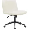 CLP Bureaustoel Kingman zwart Frame - Fluweel - creme