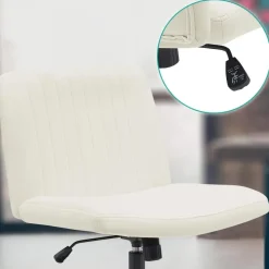 CLP Bureaustoel Kingman zwart Frame - Fluweel - creme