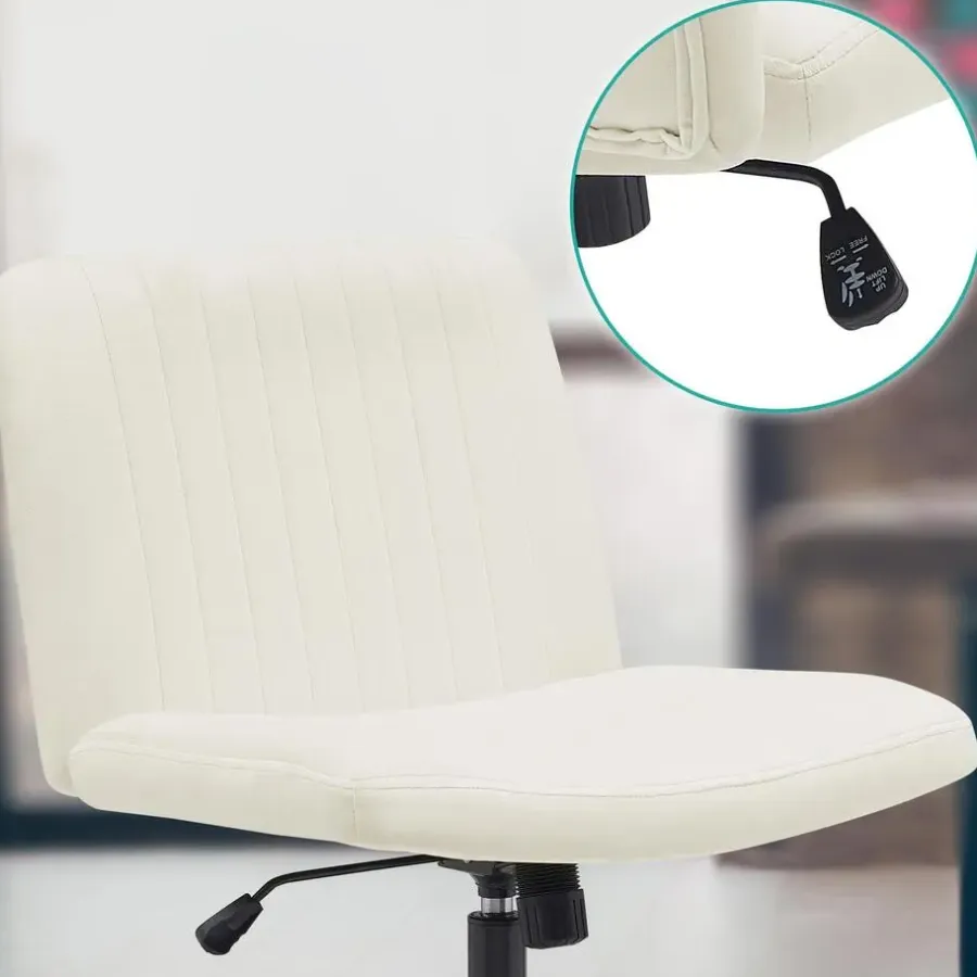 CLP Bureaustoel Kingman zwart Frame - Fluweel - creme