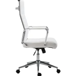 CLP Bureaustoel Kolumbus chroom Frame - Kunstleer - wit