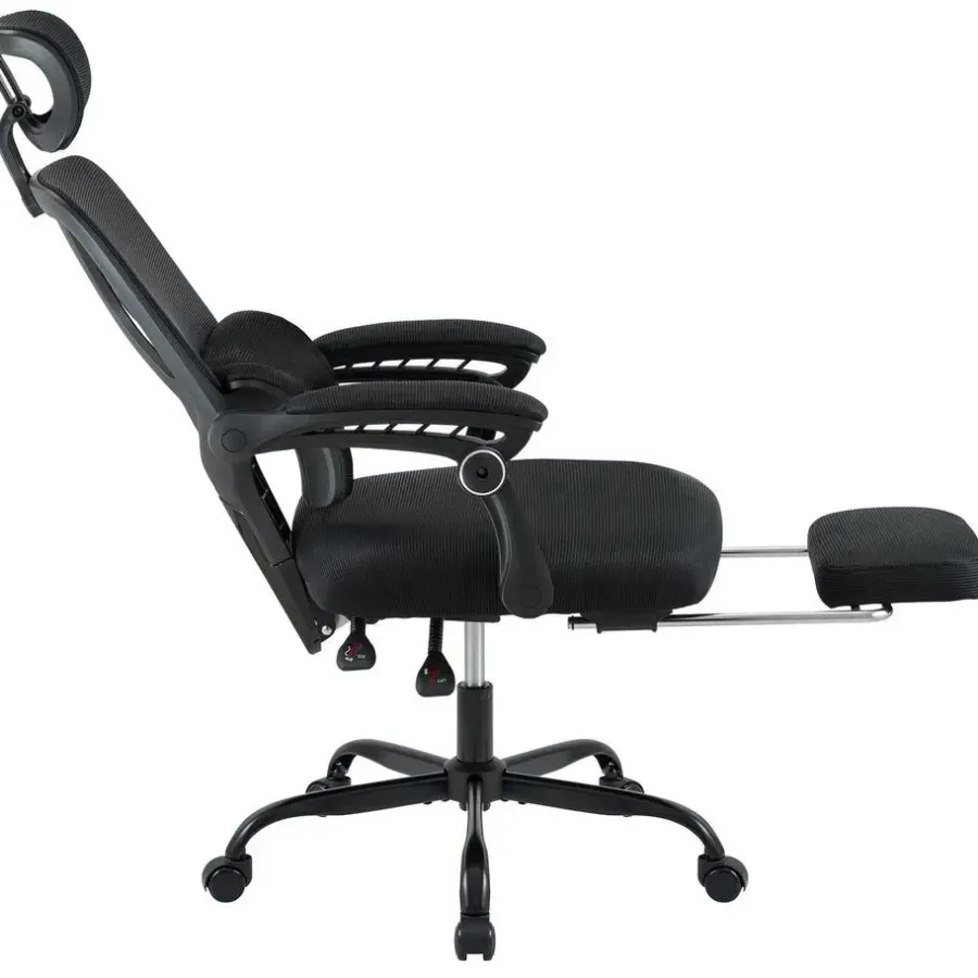 Bureaustoelen|Bureaustoelen-CLP Bureaustoel Liberton zwart Frame - Kunststof - zwart