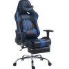 Gamestoelen-CLP Bureaustoel Limit zwart Frame - Kunstleer - zwart/blauw