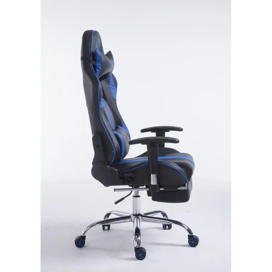 Gamestoelen-CLP Bureaustoel Limit zwart Frame - Kunstleer - zwart/blauw
