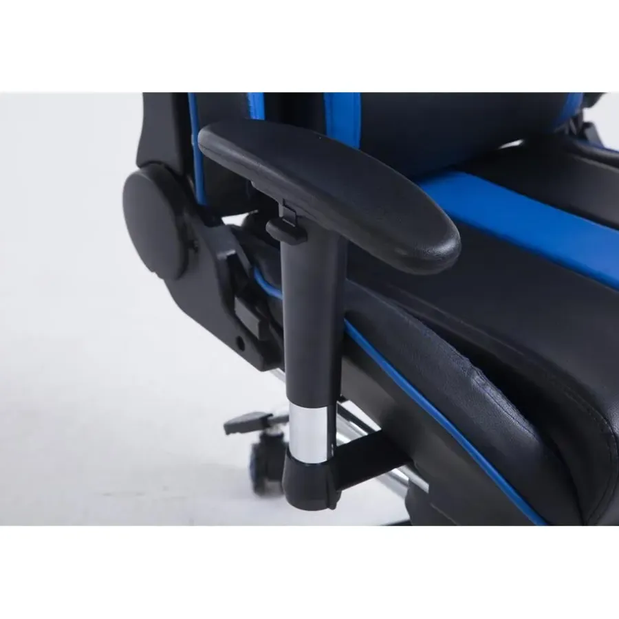 Gamestoelen-CLP Bureaustoel Limit zwart Frame - Kunstleer - zwart/blauw