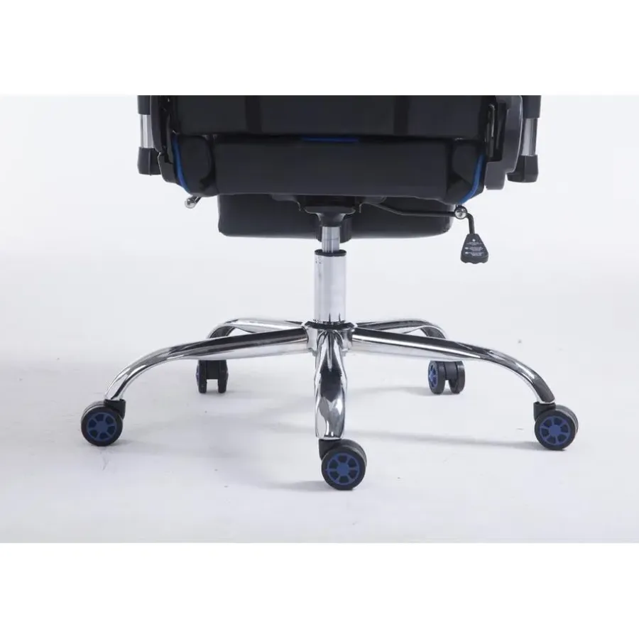 Gamestoelen-CLP Bureaustoel Limit zwart Frame - Kunstleer - zwart/blauw