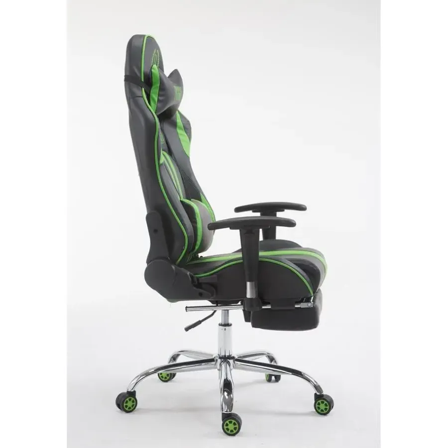 Gamestoelen-CLP Bureaustoel Limit zwart Frame - Kunstleer - zwart/groen