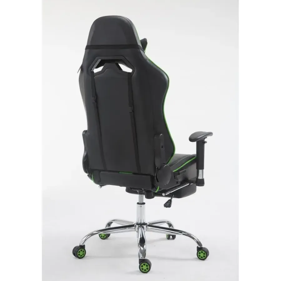 Gamestoelen-CLP Bureaustoel Limit zwart Frame - Kunstleer - zwart/groen